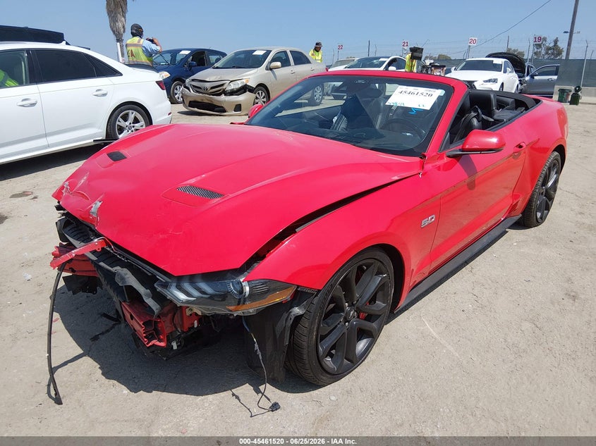 2021 Ford Mustang VIN 1FATP8FF8M5129525 IAAI salvage auction — FRONT END, Salvage (California), sold $7,200 on 2026-07-29 (photo 2)