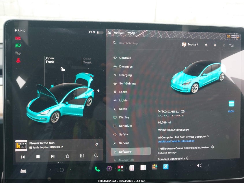 2018 Tesla Model 3 VIN 5YJ3E1EA4JF062560 IAAI salvage auction — LEFT REAR, Wait Title, sold $6,700 on 2026-08-31 (photo 7)