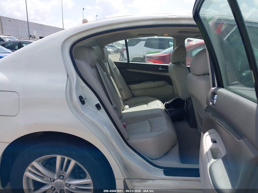 2013 Infiniti G VIN JN1CV6AR7DM757977 IAAI salvage auction — NORMAL WEAR, Original (Texas), sold $525 on 2026-07-09 (photo 8)