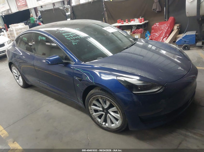 2021 Tesla Model 3 VIN 5YJ3E1EA7MF870499 IAAI salvage auction — LEFT REAR, Salvage (Arizona), sold $5,500 on 2026-07-30 (photo 1)