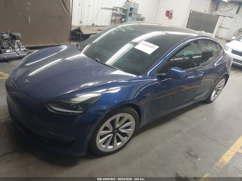 2021 Tesla Model 3 VIN 5YJ3E1EA7MF870499 IAAI salvage auction — LEFT REAR, Salvage (Arizona), sold $5,500 on 2026-07-30 (photo 2)