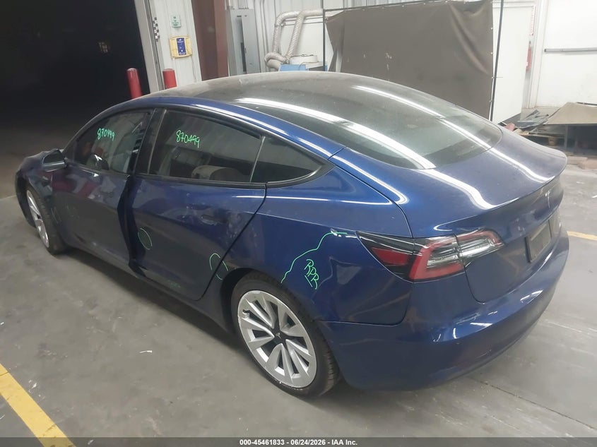 2021 Tesla Model 3 VIN 5YJ3E1EA7MF870499 IAAI salvage auction — LEFT REAR, Salvage (Arizona), sold $5,500 on 2026-07-30 (photo 3)