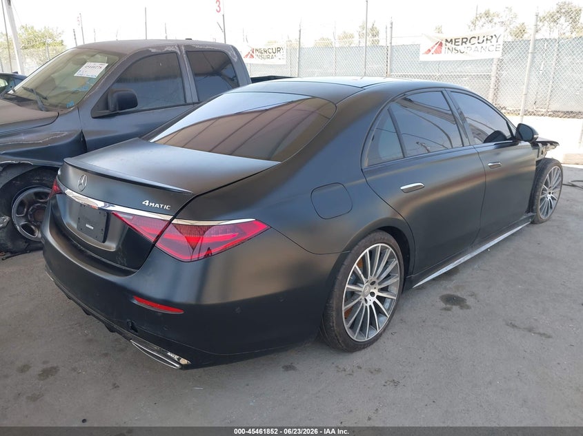 2023 Mercedes-benz S-klasse VIN W1K6G7GB7PA211065 IAAI salvage auction — RIGHT FRONT, Wait Title, sold $43,300 on 2026-08-24 (photo 4)