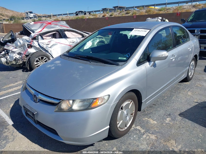 2006 Honda Civic hybrid VIN JHMFA362X6S008457 IAAI salvage auction — LEFT REAR, Clear - Dealer Only (California), sold $175 on 2026-07-15 (photo 2)
