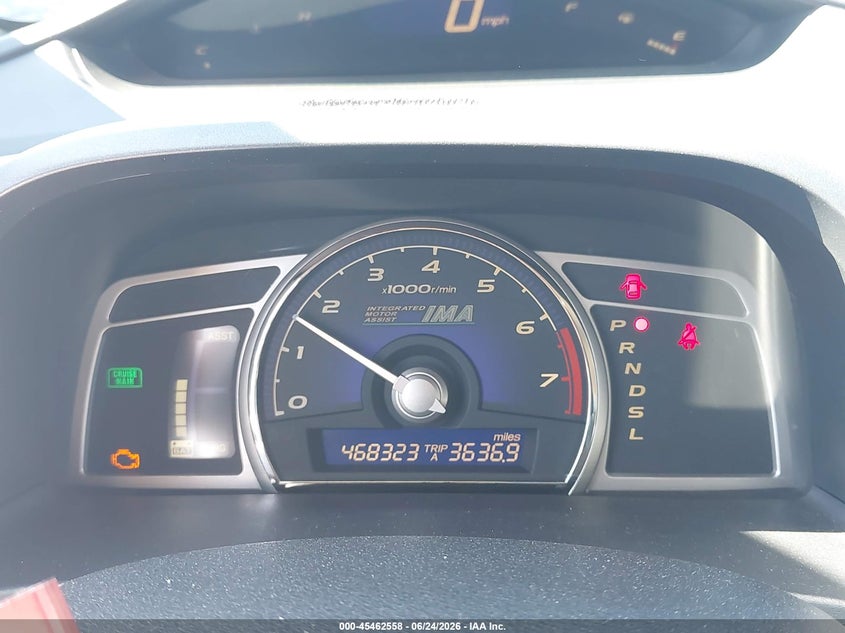2006 Honda Civic hybrid VIN JHMFA362X6S008457 IAAI salvage auction — LEFT REAR, Clear - Dealer Only (California), sold $175 on 2026-07-15 (photo 7)