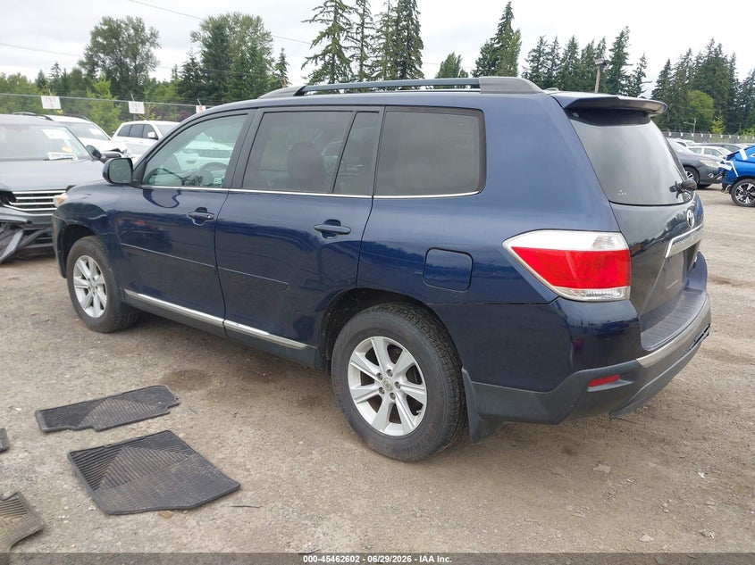 2013 Toyota Highlander VIN 5TDBK3EH1DS222116 IAAI salvage auction — REAR END, Bill Of Sale (Washington), sold $3,000 on 2026-07-22 (photo 3)