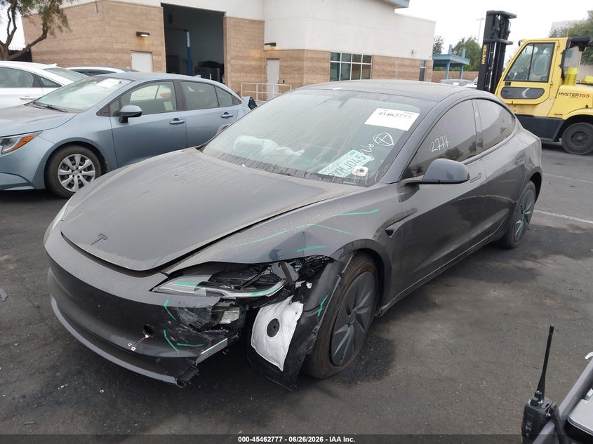 2026 Tesla Model 3 VIN 5YJ3E1EA6TF174358 IAAI salvage auction — LEFT FRONT, Salvage Certificate (California), sold $12,850 on 2026-07-31 (photo 2)