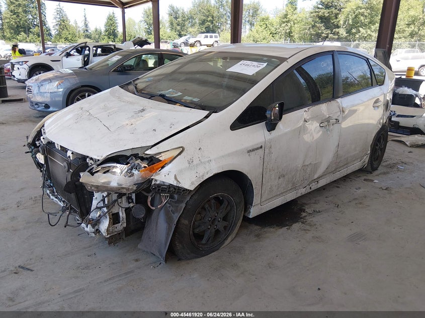 2013 Toyota Prius VIN JTDKN3DU6D0340624 IAAI salvage auction — FRONT & REAR, Bill Of Sale (Washington), sold $900 on 2026-07-13 (photo 2)