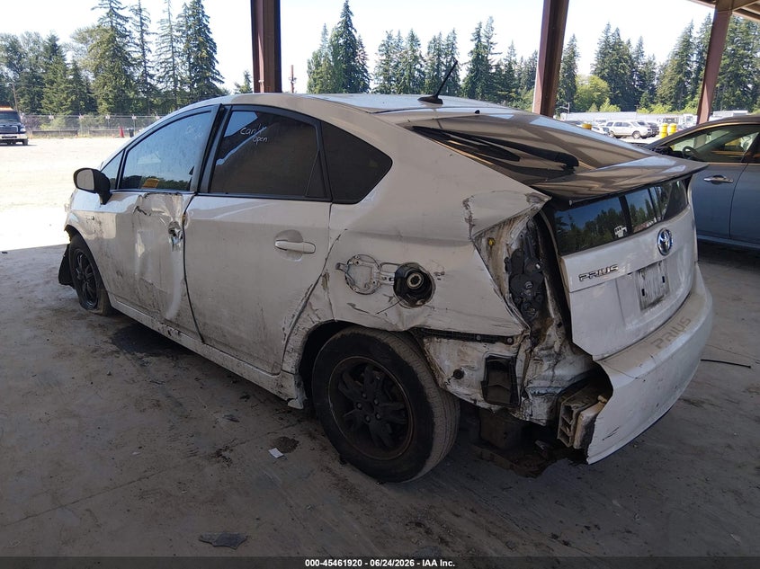 2013 Toyota Prius VIN JTDKN3DU6D0340624 IAAI salvage auction — FRONT & REAR, Bill Of Sale (Washington), sold $900 on 2026-07-13 (photo 3)