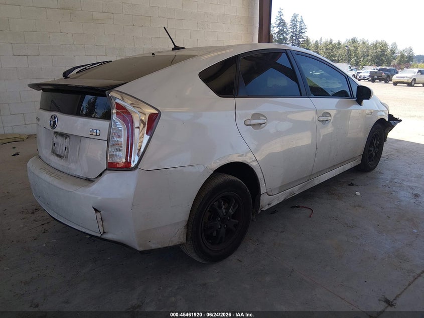 2013 Toyota Prius VIN JTDKN3DU6D0340624 IAAI salvage auction — FRONT & REAR, Bill Of Sale (Washington), sold $900 on 2026-07-13 (photo 4)