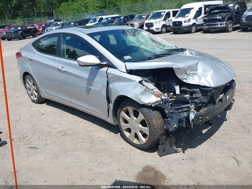 2012 Hyundai Elantra VIN KMHDH4AE0CU475779 IAAI salvage auction — FRONT & REAR, Clear (Massachusetts), sold $25 on 2026-07-10 (photo 1)