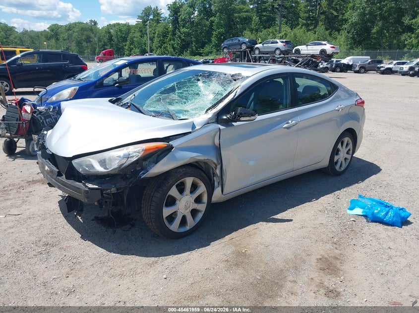 2012 Hyundai Elantra VIN KMHDH4AE0CU475779 IAAI salvage auction — FRONT & REAR, Clear (Massachusetts), sold $25 on 2026-07-10 (photo 2)