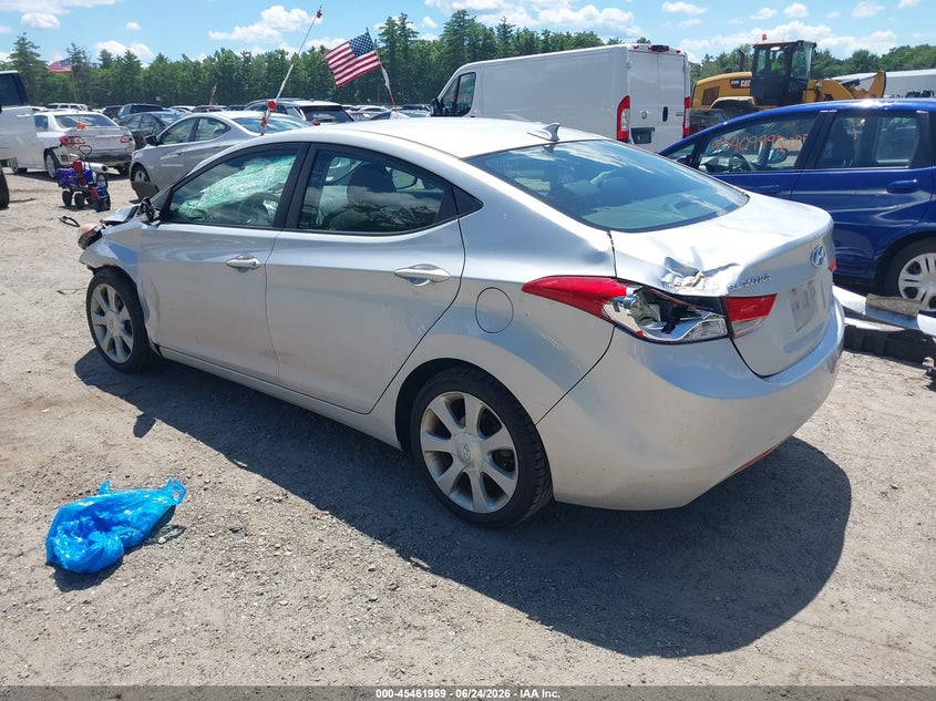 2012 Hyundai Elantra VIN KMHDH4AE0CU475779 IAAI salvage auction — FRONT & REAR, Clear (Massachusetts), sold $25 on 2026-07-10 (photo 3)