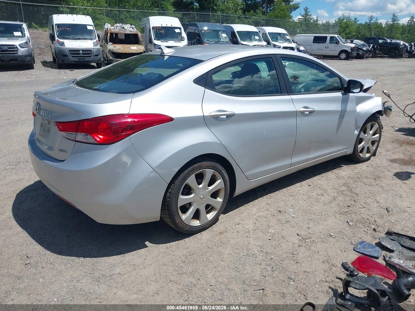 2012 Hyundai Elantra VIN KMHDH4AE0CU475779 IAAI salvage auction — FRONT & REAR, Clear (Massachusetts), sold $25 on 2026-07-10 (photo 4)