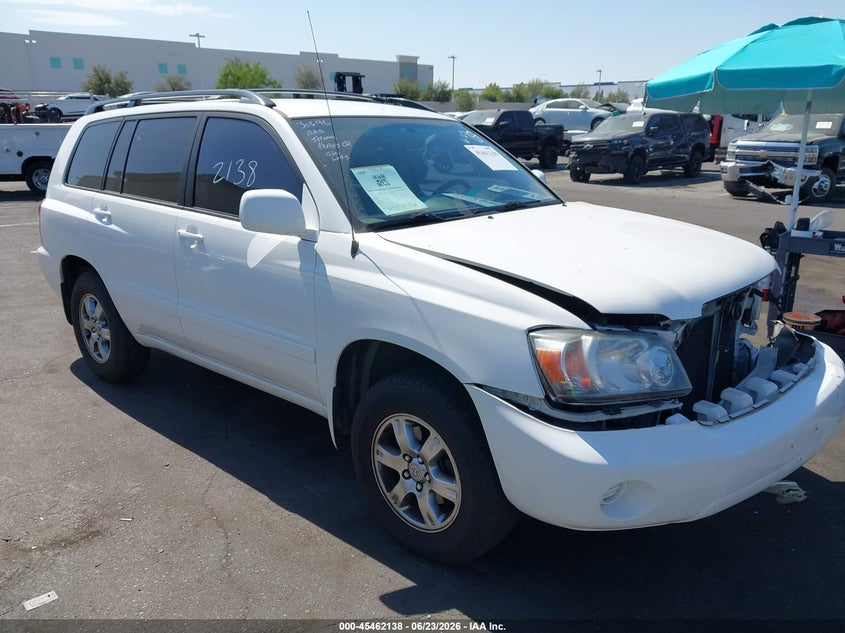 2005 Toyota Highlander VIN JTEDP21A750048615 IAAI salvage auction — LEFT FRONT, Salvage Certificate (California), sold $1,000 on 2026-07-17 (photo 1)