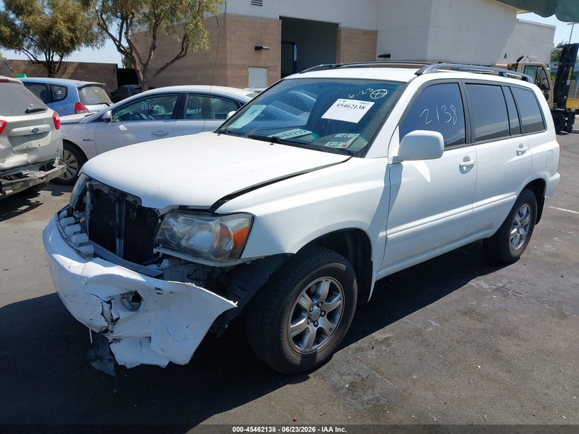 2005 Toyota Highlander VIN JTEDP21A750048615 IAAI salvage auction — LEFT FRONT, Salvage Certificate (California), sold $1,000 on 2026-07-17 (photo 2)