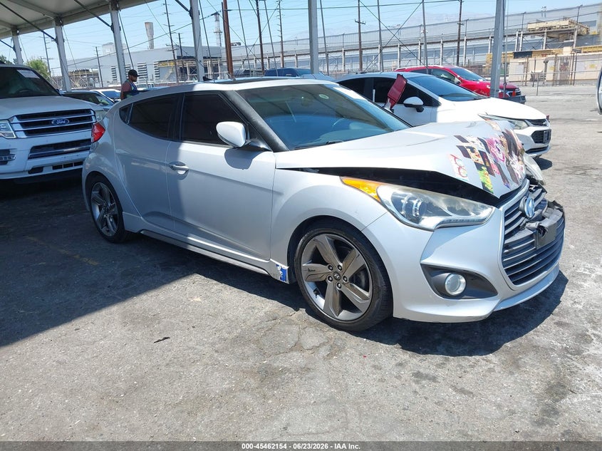 2013 Hyundai Veloster VIN KMHTC6AE9DU125851 IAAI salvage auction — FRONT END, Salvage Title, sold $25 on 2026-07-21 (photo 1)