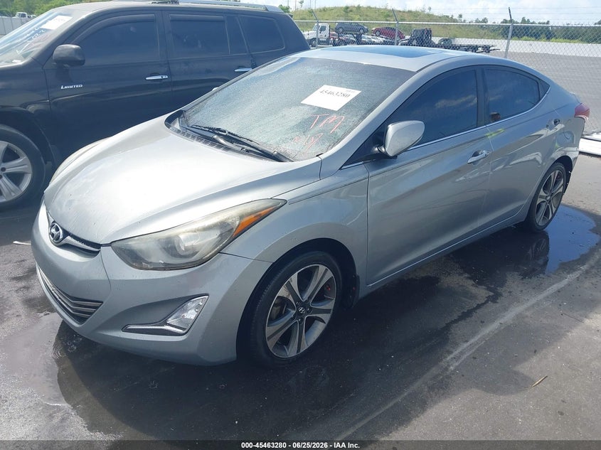 2014 Hyundai Elantra VIN KMHDH4AH0EU101458 IAAI salvage auction — NORMAL WEAR, Clear (Florida), sold $400 on 2026-07-29 (photo 2)