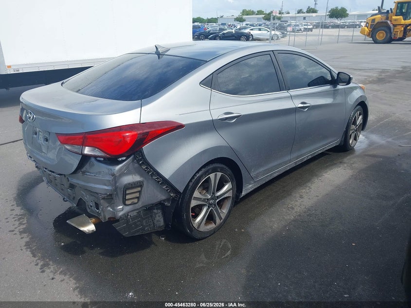 2014 Hyundai Elantra VIN KMHDH4AH0EU101458 IAAI salvage auction — NORMAL WEAR, Clear (Florida), sold $400 on 2026-07-29 (photo 4)