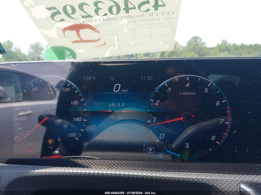 2020 Mercedes-benz Cla-class VIN WDD5J4HB7LN071872 IAAI salvage auction — NORMAL WEAR, Certificate Of Origin (Alabama), sold $9,200 on 2026-08-06 (photo 7)