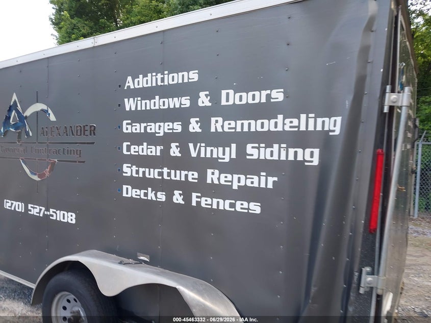 2019 Cargo Trailer VIN 5WKBE1225K1059177 IAAI salvage auction — REAR END, Salvage (Kentucky), sold $75 on 2026-07-28 (photo 7)