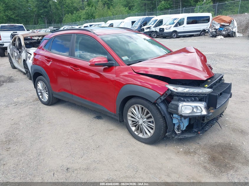 2018 Hyundai Kona VIN KM8K6CAA4JU087990 IAAI salvage auction — FRAME DAMAGE, Salvage (Massachusetts), sold $825 on 2026-07-24 (photo 1)
