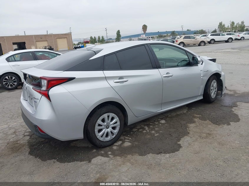 2019 Toyota Prius VIN JTDKARFU0K3084200 IAAI salvage auction — RIGHT FRONT, Salvage Title, sold $3,100 on 2026-07-29 (photo 4)