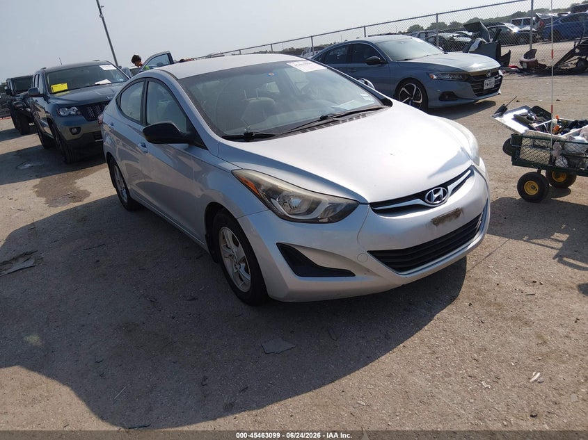 2015 Hyundai Elantra VIN KMHDH4AE1FU229523 IAAI salvage auction — WATER/FLOOD, Salvage (Texas), sold $500 on 2026-07-28 (photo 1)