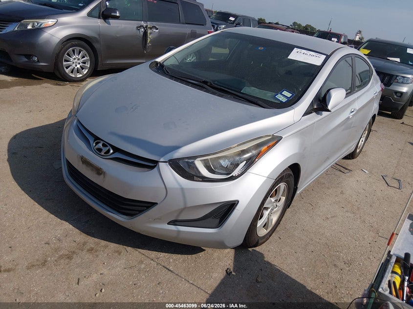 2015 Hyundai Elantra VIN KMHDH4AE1FU229523 IAAI salvage auction — WATER/FLOOD, Salvage (Texas), sold $500 on 2026-07-28 (photo 2)