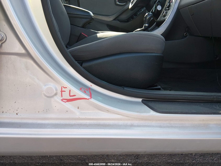 2015 Hyundai Elantra VIN KMHDH4AE1FU229523 IAAI salvage auction — WATER/FLOOD, Salvage (Texas), sold $500 on 2026-07-28 (photo 6)