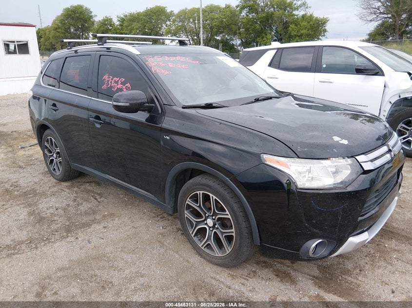 2015 Mitsubishi Outlander VIN JA4JZ4AX0FZ005288 IAAI salvage auction — FRONT & REAR, Certificate Of Title (Nebraska), sold $625 on 2026-07-30 (photo 1)