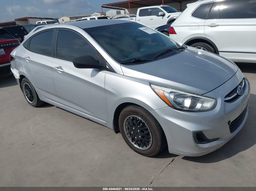 2015 Hyundai Accent VIN KMHCT4AE7FU806386 IAAI salvage auction — REAR END, Salvage (Texas), sold $450 on 2026-07-21 (photo 1)
