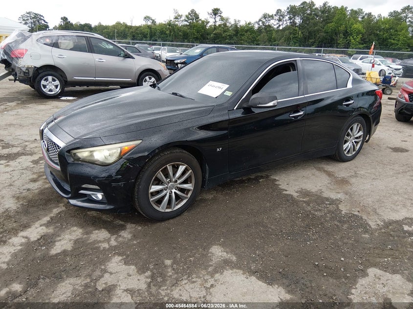 2014 Infiniti Q50 VIN JN1BV7AR8EM681799 IAAI salvage auction — NORMAL WEAR, Clear (Virginia), sold $750 on 2026-07-10 (photo 2)