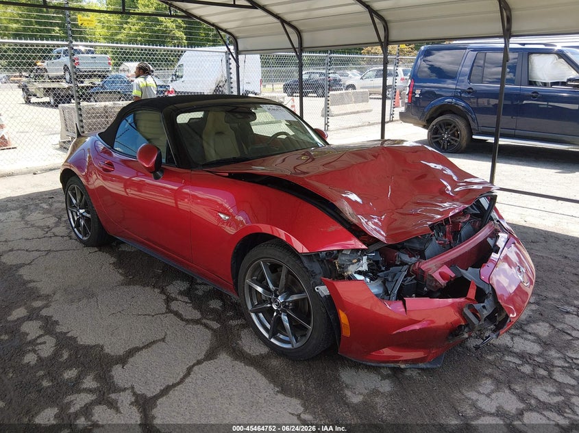 2016 Mazda Mx-5 VIN JM1NDAD75G0100192 IAAI salvage auction — FRONT END, Salvage Title, sold $3,550 on 2026-07-30 (photo 1)