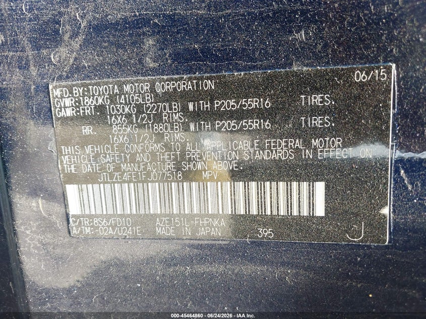2015 Scion Xb VIN JTLZE4FE1FJ077518 IAAI salvage auction — RIGHT FRONT, Salvage (Texas), sold $475 on 2026-07-30 (photo 9)