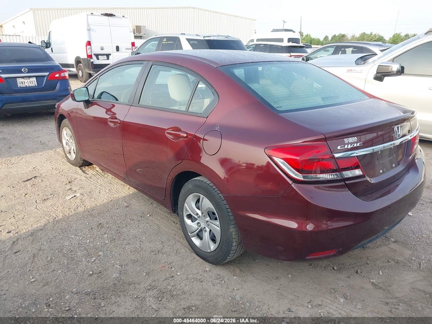 2014 Honda Civic VIN 2HGFB2F55EH504096 IAAI salvage auction — WATER/FLOOD, Salvage (Texas), sold $3,800 on 2026-07-10 (photo 3)