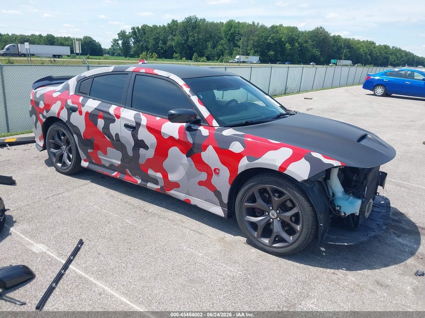 2019 Dodge Charger VIN 2C3CDXCT0KH527085 IAAI salvage auction — FRONT END, Salvage (Indiana), sold $5,100 on 2026-08-23 (photo 1)