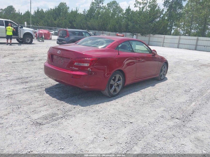 2014 Lexus Is VIN JTHFF2C28E2530373 IAAI salvage auction — REAR END, Rebuildable (Florida), sold $2,700 on 2026-07-30 (photo 4)
