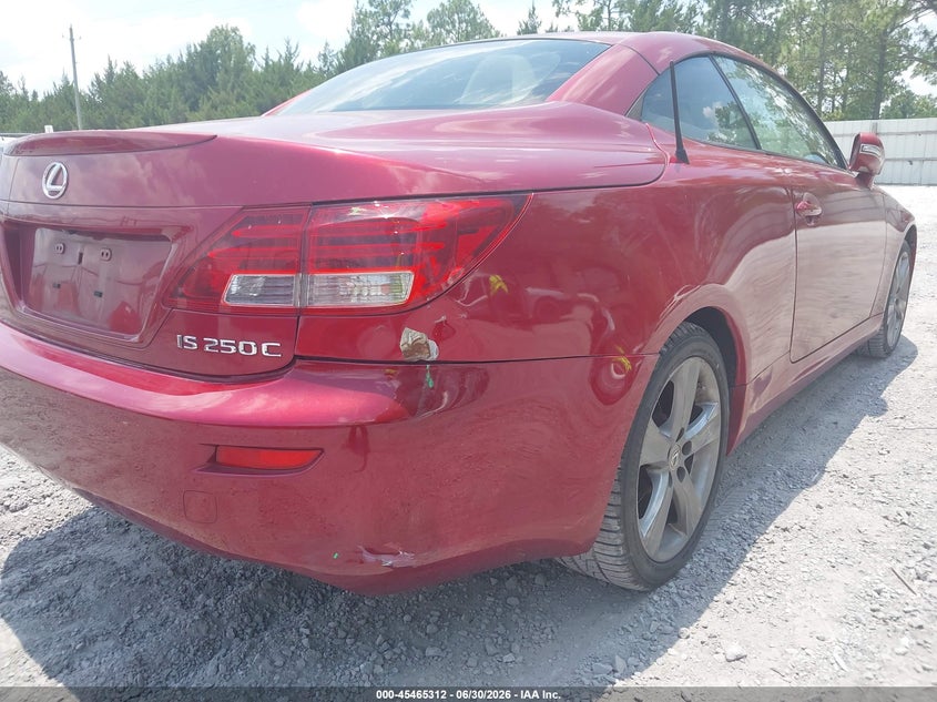 2014 Lexus Is VIN JTHFF2C28E2530373 IAAI salvage auction — REAR END, Rebuildable (Florida), sold $2,700 on 2026-07-30 (photo 6)