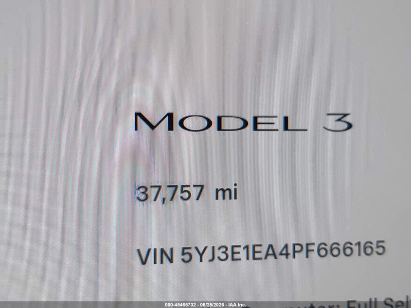 2023 Tesla Model 3 VIN 5YJ3E1EA4PF666165 IAAI salvage auction — REAR END, Rebuildable (Florida), sold $8,600 on 2026-07-16 (photo 7)