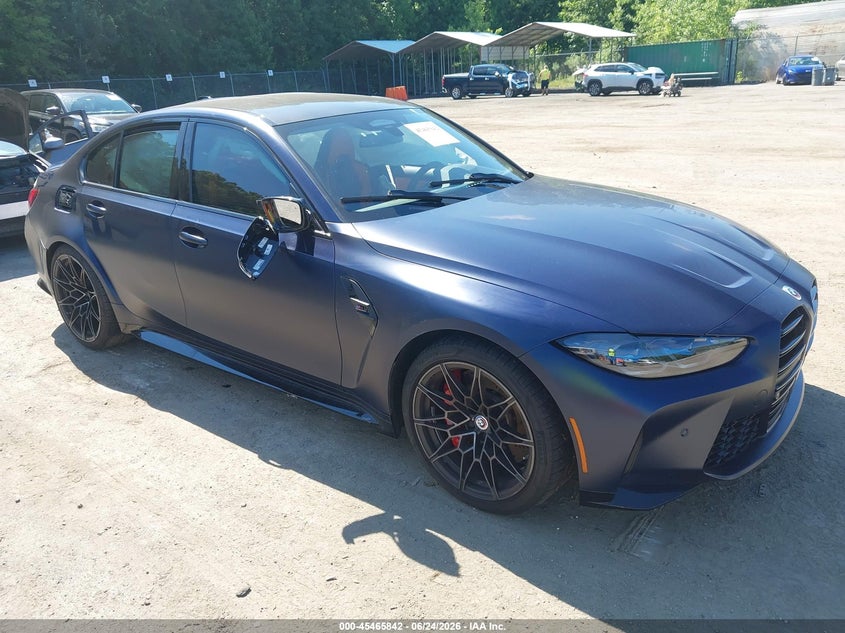 2022 BMW M3 VIN WBS43AY09NFN13814 IAAI salvage auction — SIDE, Salvage Title, sold $39,000 on 2026-08-01 (photo 1)