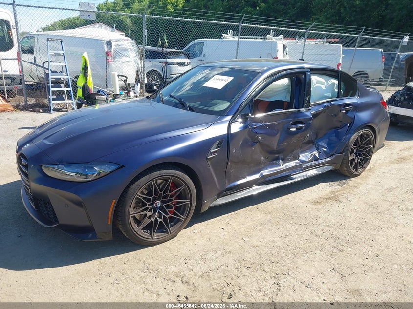 2022 BMW M3 VIN WBS43AY09NFN13814 IAAI salvage auction — SIDE, Salvage Title, sold $39,000 on 2026-08-01 (photo 2)