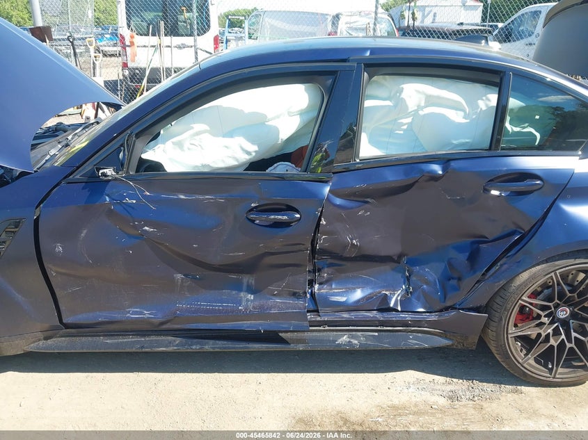 2022 BMW M3 VIN WBS43AY09NFN13814 IAAI salvage auction — SIDE, Salvage Title, sold $39,000 on 2026-08-01 (photo 6)