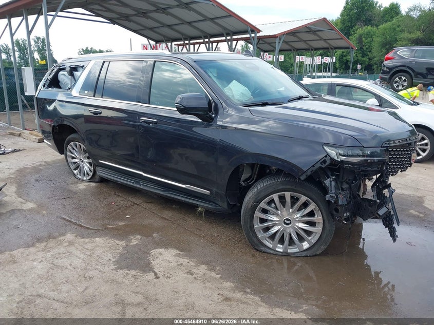 2024 Cadillac Escalade VIN 1GYS4KKL2RR148136 IAAI salvage auction — ROLLOVER, Salvage (West Virginia), sold $10,100 on 2026-08-20 (photo 1)