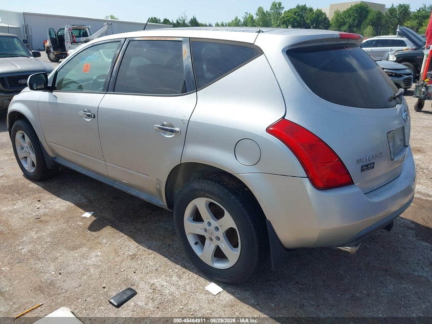 2005 Nissan Murano VIN JN8AZ08W15W423696 IAAI salvage auction — NORMAL WEAR, Clear (Oklahoma), sold $125 on 2026-07-08 (photo 3)