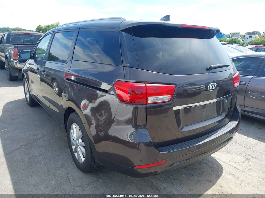 2017 Kia SEDONA VIN KNDMB5C1XH6248164 IAAI salvage auction — NORMAL WEAR, Clear (Virginia), sold $1,400 on 2026-07-06 (photo 3)