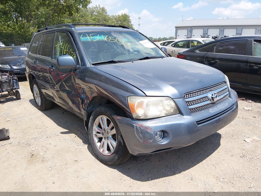 2006 Toyota Highlander hybrid VIN JTEEW21A160006000 IAAI salvage auction — RIGHT SIDE, Clear (Indiana), sold $25 on 2026-07-29 (photo 1)