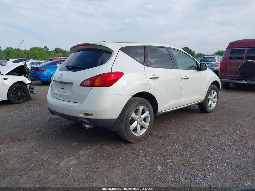 2010 Nissan Murano VIN JN8AZ1MU7AW004160 IAAI salvage auction — NORMAL WEAR, Clear (Tennessee), sold $300 on 2026-07-29 (photo 4)