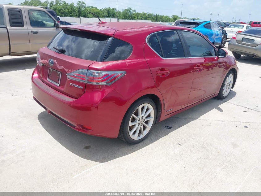 2013 Lexus Ct VIN JTHKD5BH4D2166446 IAAI salvage auction — REAR END, Original (Texas), sold $2,850 on 2026-07-24 (photo 4)