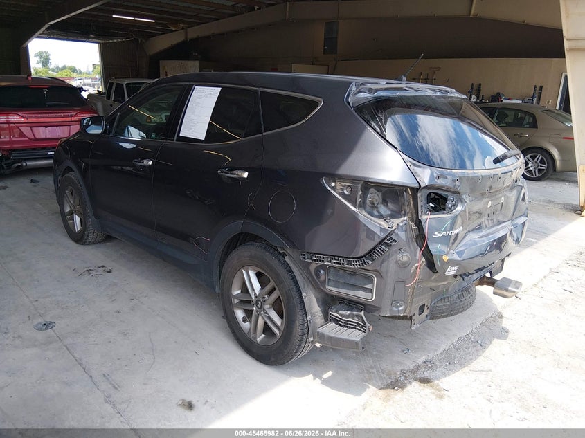 2018 Hyundai Santa fe VIN 5XYZT3LB7JG545783 IAAI salvage auction — REAR END, Wait Title, sold $2,500 on 2026-08-03 (photo 3)
